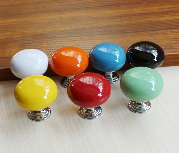 Cute Round Ceramic Knob Furniture Kitchen Cupboard Closet