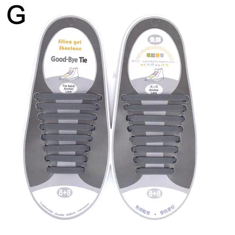 Силиконовые шнурки, эластичные шнурки для обуви, специальные шнурки без завязок для мужчин и женщин, резиновые шнурки, унисекс, аксессуары для обуви - Цвет: G