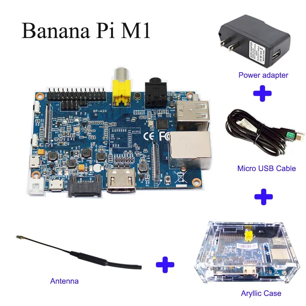 Banana Pi BPI M1 A20 двухъядерный 1 ГБ ОЗУ с открытым исходным кодом макетная плата одноплатный компьютер Совместимость с raspberry pi - Комплект: Комплект 2