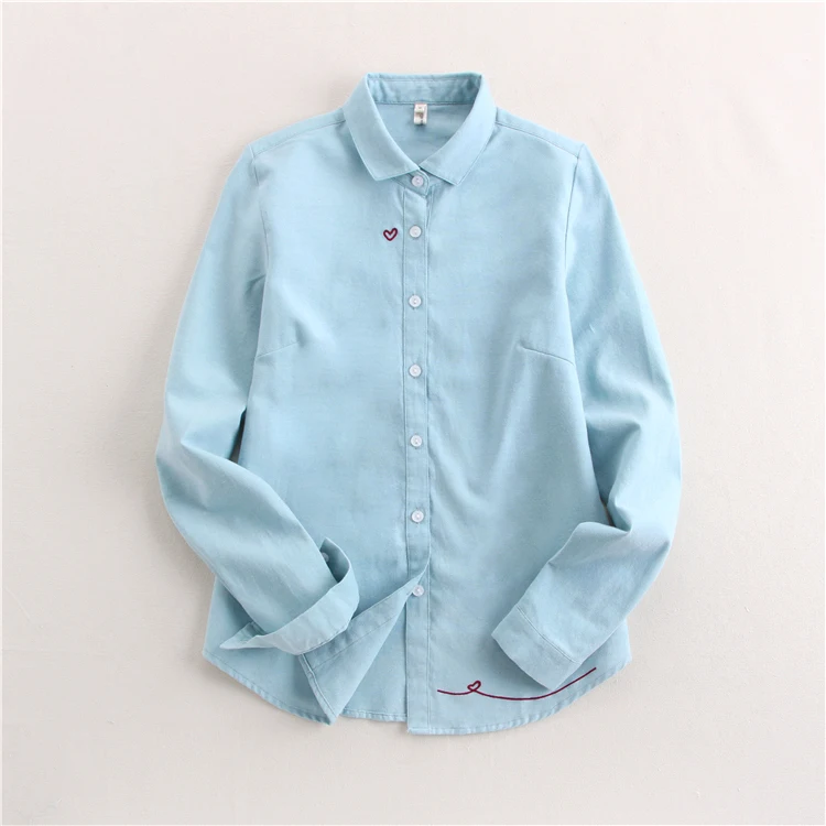 Рубашка женская с длинным рукавом и вышивкой|white shirt female|blouse cottonshirt female |