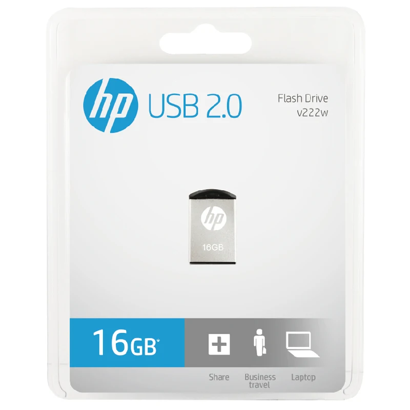 HP флешка v222w USB 2.0 Mini Флэш Накопитель Micro M2 Удобно Без Крышки 16 ГБ Stick Металлический