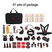 47 Pcs Gopro Accessories Set Go Pro Kit Mount For Gopro Hero 4 3 2 1 Black Edition SJCAM SJ5000 Camera Case Xiaoyi Chest
