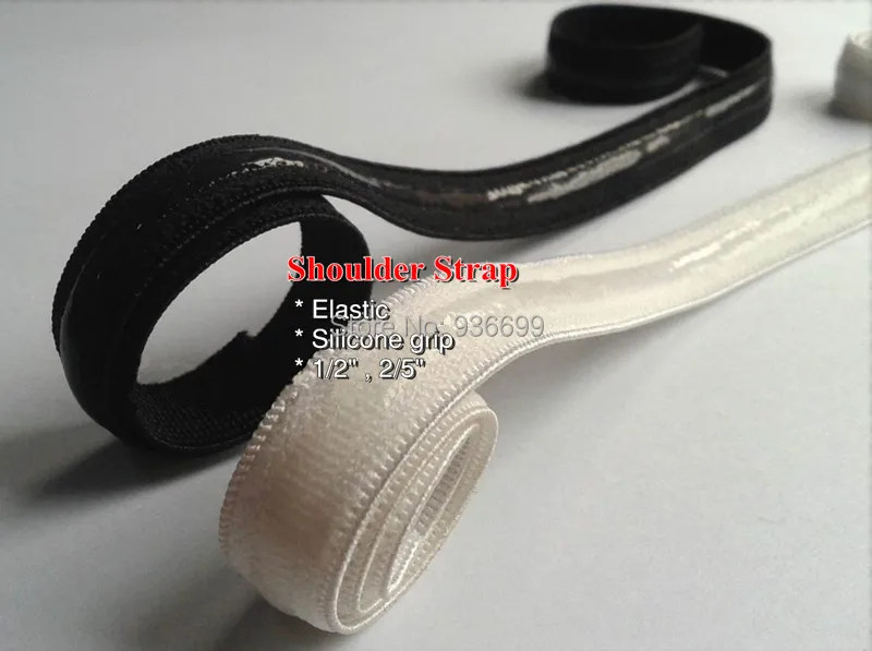 

30meters pack silicone gripper elastic 1/2" webbing shoulder strap tape bras lingerie girdle color black sewing accessories