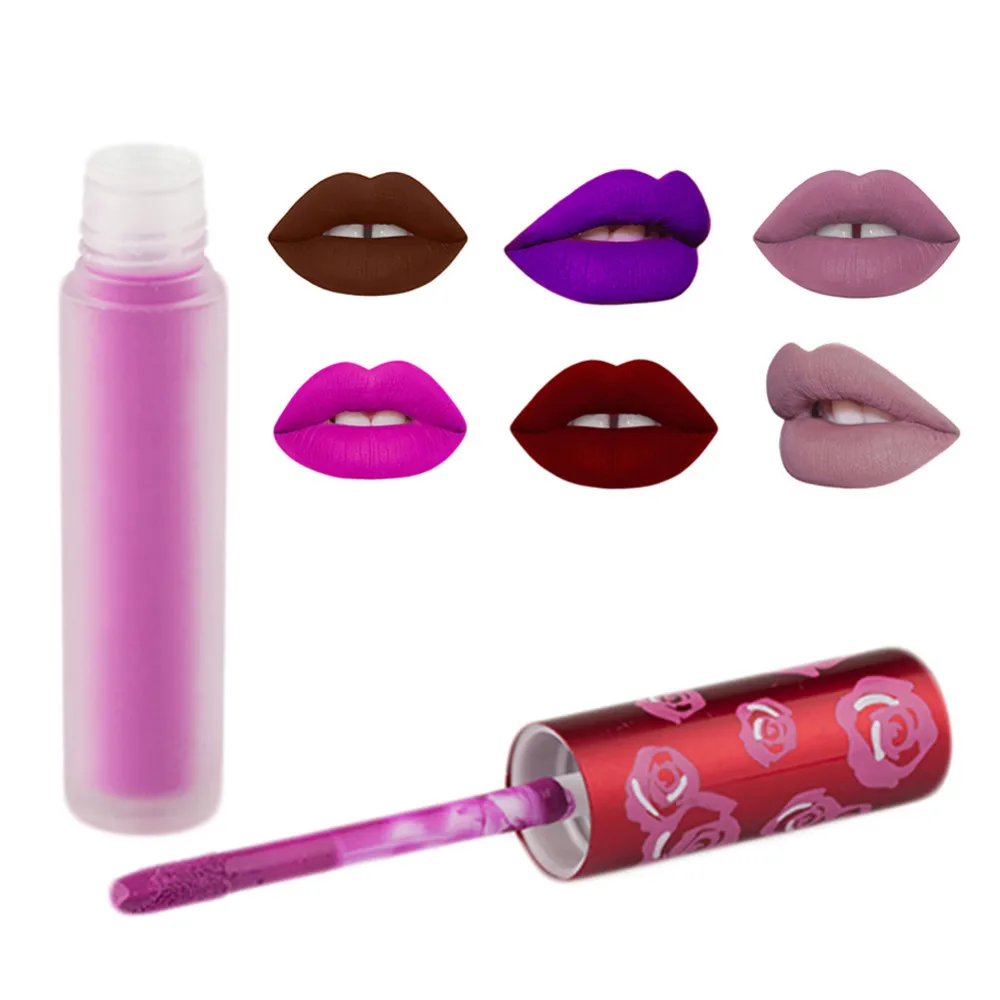 12 Colors New Makeup Lipstick Woman Matte Waterproof Liquid Lip Stick Nude Cashmere Lipgloss Cosmetics Maquillage