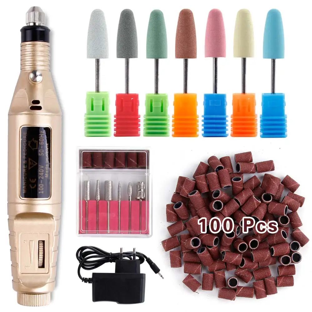 

Electric Manicure Set Milling Machine Nail Drill Bits Rubber Silicone Polisher Grinding Head Nail Buffer Files Ceramic Cutter