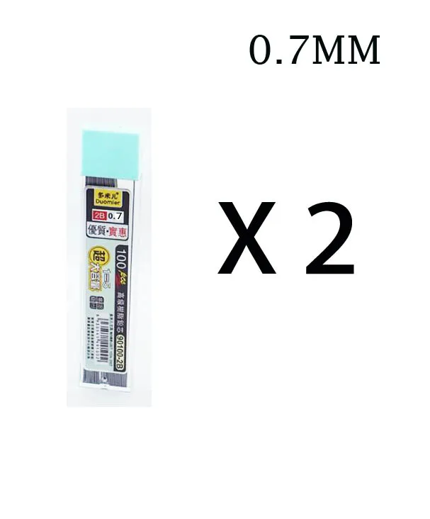 100 шт./кор. механический карандаш заправка графитные грифели 2B 0,5 мм 0,7 мм прозрачные автоматические карандаши Студенческая Канцелярия - Цвет: 07mm