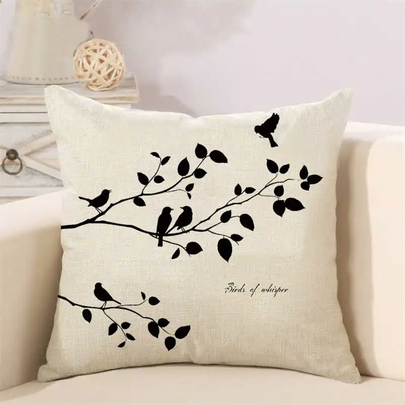 animal pillow case linen bird cushion cover (3)