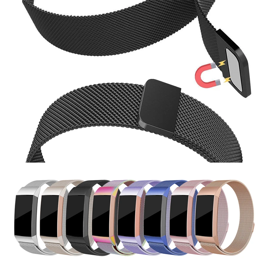 Горячее предложение для Fitbit Charge 3 ремешок для часов из нержавеющей стали модный ремешок с магнитной сеткой сменный металлический браслет ремешок для часов