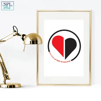 

SPLSPL Abstract Geometry Unframed Canvas Art Print Poster Painting Red Heart Design Wall Pictures Decor For Living Room