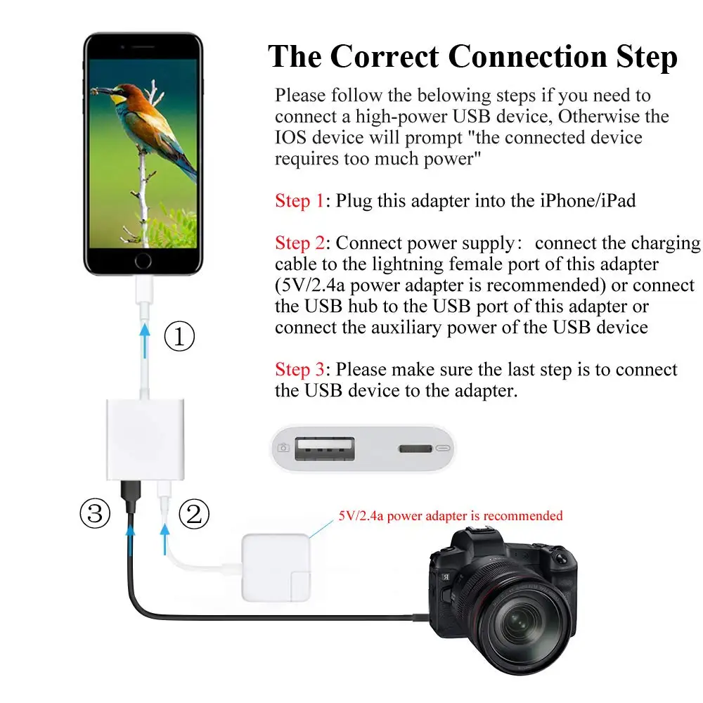 2 в 1 OTG адаптер для Lightning-USB 3 адаптер для камеры OTG кабель конвертер данных для iPhone iPad iPod клавиатура iOS 13 разъем