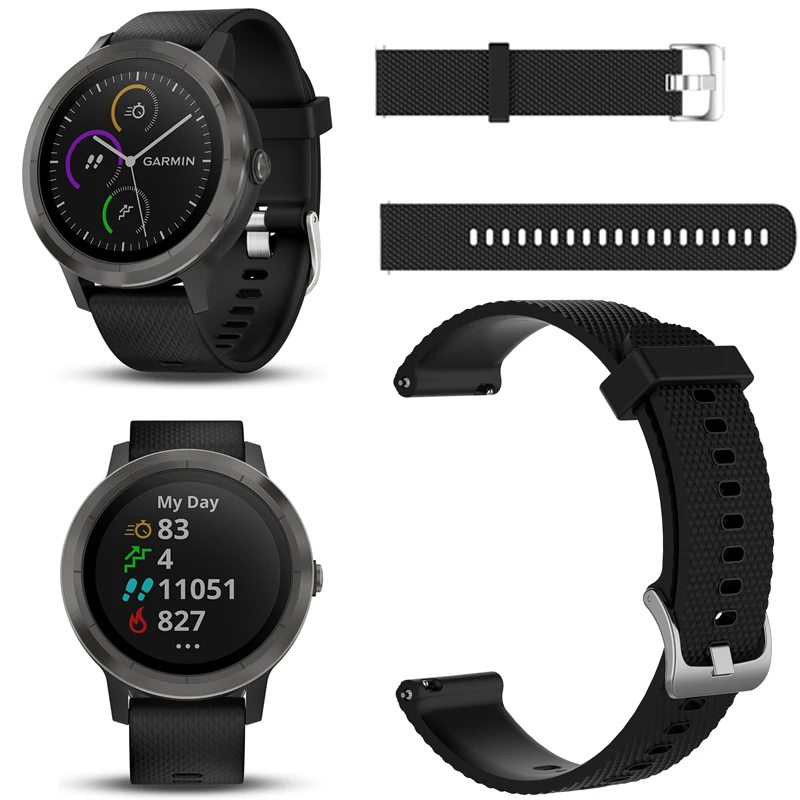 Soft Silicone Replacement Watch Strap for Garmin vivoactive 3 vivomove HR Colorful Plaid Smart Wristband for GARMIN VivoActive 3