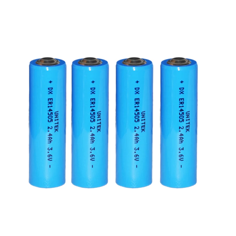 4PCS UNITEK 3.6V AA liSOCL2 Lithium battery ER14505 cell 2400mah PCL