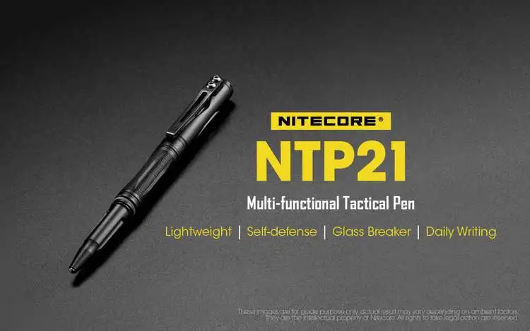 NITECORE NTP21 многофункциональная тактическая ручка легкий стеклянный выключатель Самозащита Ручка из алюминиевого сплава корпус зажим из нержавеющей стали