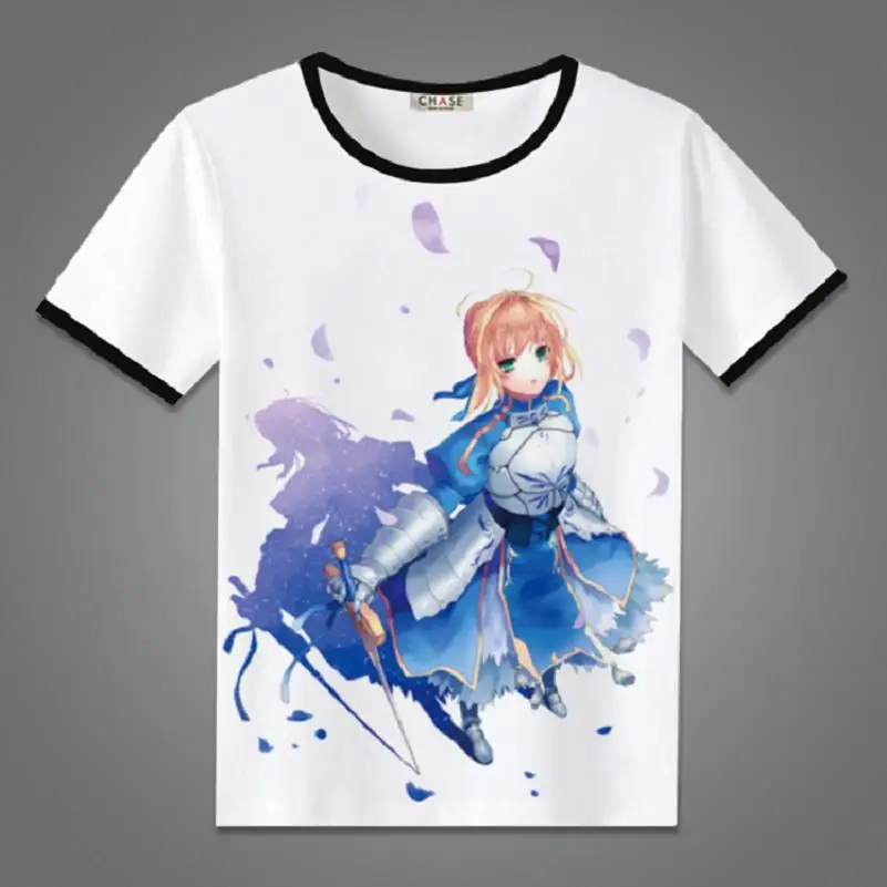 

High-Q Unisex Anime Fate zero FGO saber Cotton T-Shirt Tee T Shirt Top