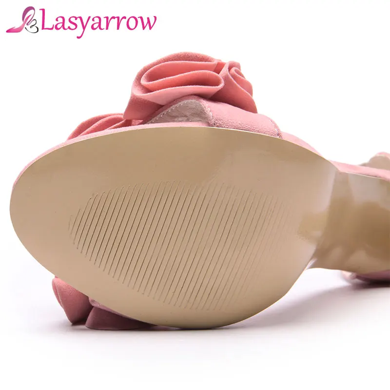 Lasyarrow/Брендовая обувь женские сандалии гладиаторы на высоком каблуке с цветочным