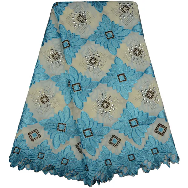 Современная кружевная ткань, Высококачественная кружевная французская кружевная ткань в нигерийском стиле, ткань с крупным бисером для свадьбы, африканские тюлевые кружева - Цвет: white blue