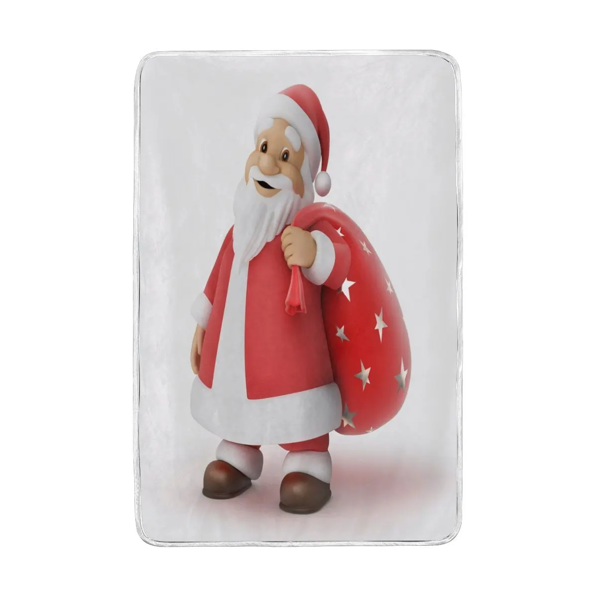 Christmas Cute Santa Clause White Blanket Soft Warm Cozy Bed Couch