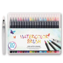 

20 Color Creative Watercolor Markers Pen Painting Soft Brush Pen Set Effect Best For Coloring Books Manga Comic Halloween