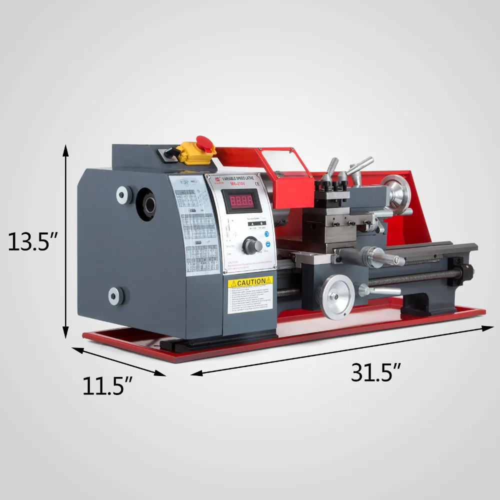 8x16 дюймов металлическая обработка с переменной скоростью токарный станок металлический токарный станок Настольный мини