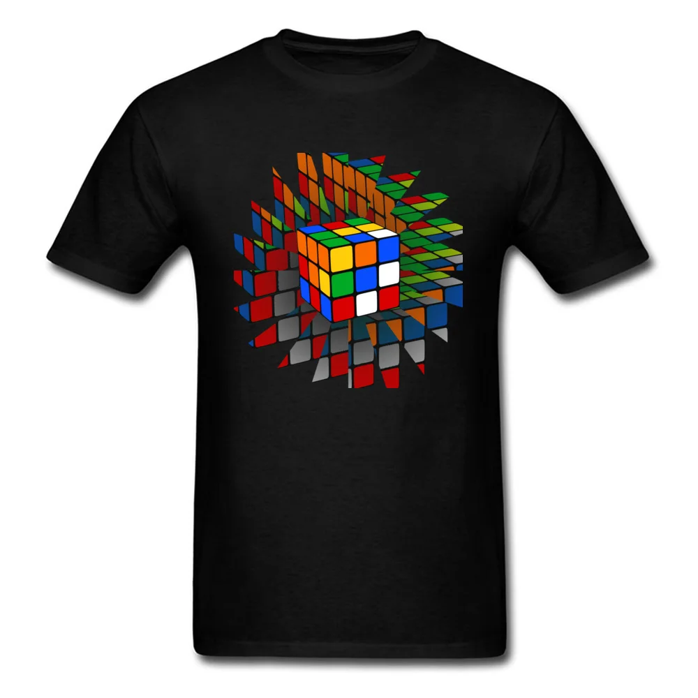 

Rubiks Cube T-Shirt Men Geometric Designer T Shirt Summer Street Tops Geek Chic Clothes Cotton Fabric Black Tshirt Fashion
