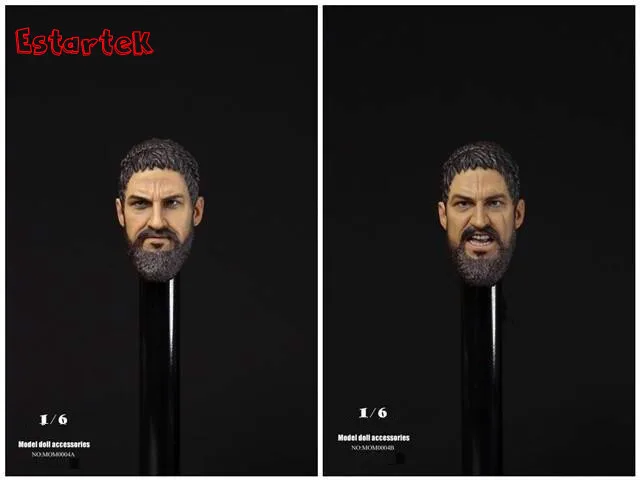 

[ESTARTEK] MOMTOYS MOM0004 1/6 Spartan 300 Warriors Head Sculpt (open Mouth Ver.&closed Mouth Ver.)for 12" HT Action Figure DIY
