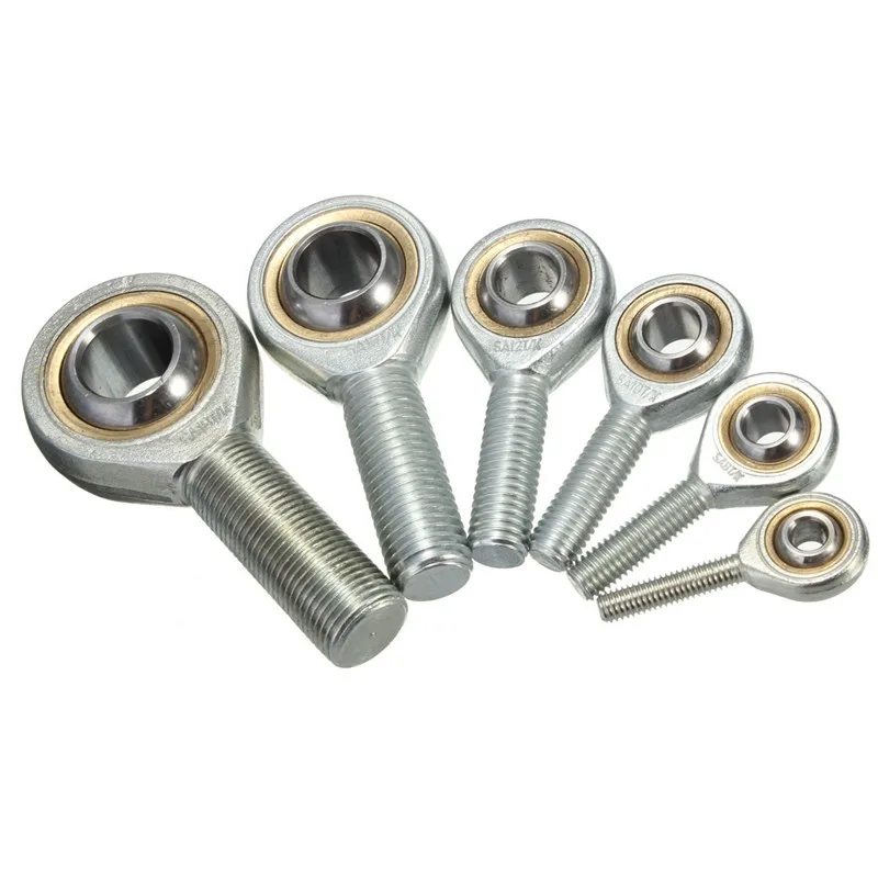 

6-18mm Dia Silver Male Threaded Single Row Joint Rod End Oscillating Bearing Right Hand Thread Shafts