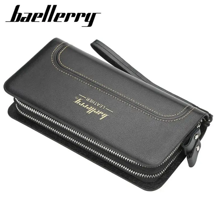 Baellerry Брендовые мужские кошельки двойная молния кожаный клатч мужские кошельки мода мужской клатч с карманом для телефона Carteira