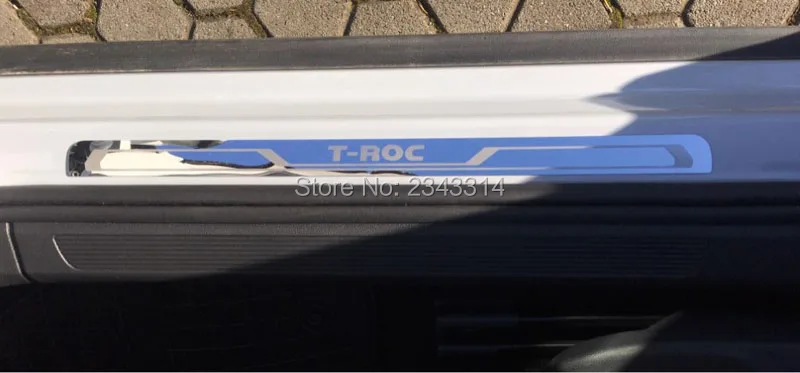 Для Volkswagen/VW T-ROC T ROC TROC A11 ультратонкие нержавеющие накладки на пороги, защитные накладки, аксессуары для стайлинга автомобилей