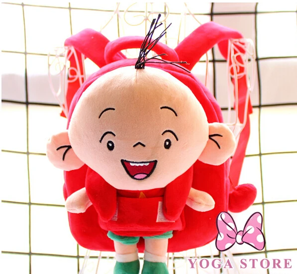 1PC 25cm cartoon big head boy plush doll backpacks lovely kindergarten infant shoulder bag Satchel girl