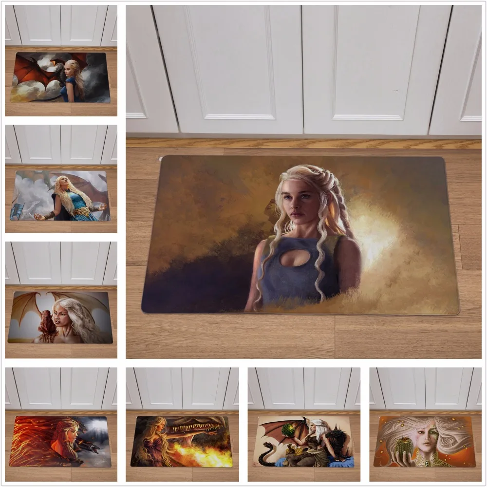 

HD Game of Thrones Print Doormat Mondern Home Decor Carpet Bathroom Kitchen Non-slip Floor Mats 46*76cm PVC Leather Carpets Rugs