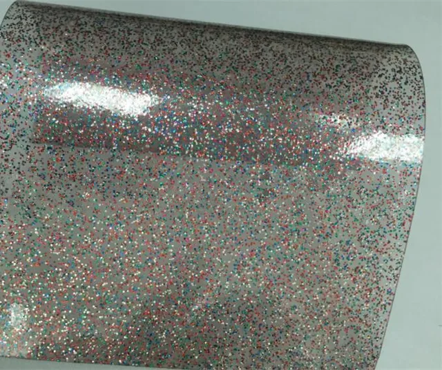 Buy 1.2*1m Clear Glitter PVC Vinyl Fabrics 2mm Thick