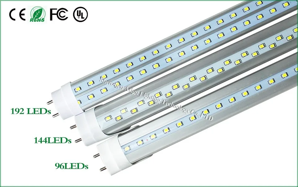 G13 4ft светодиодные лампы 20 Вт 28 Вт 36 Вт T8 96LED 144LED 192LED SMD2835 супер яркий светодиодный дневной AC 85-265 В ce rohs fcc