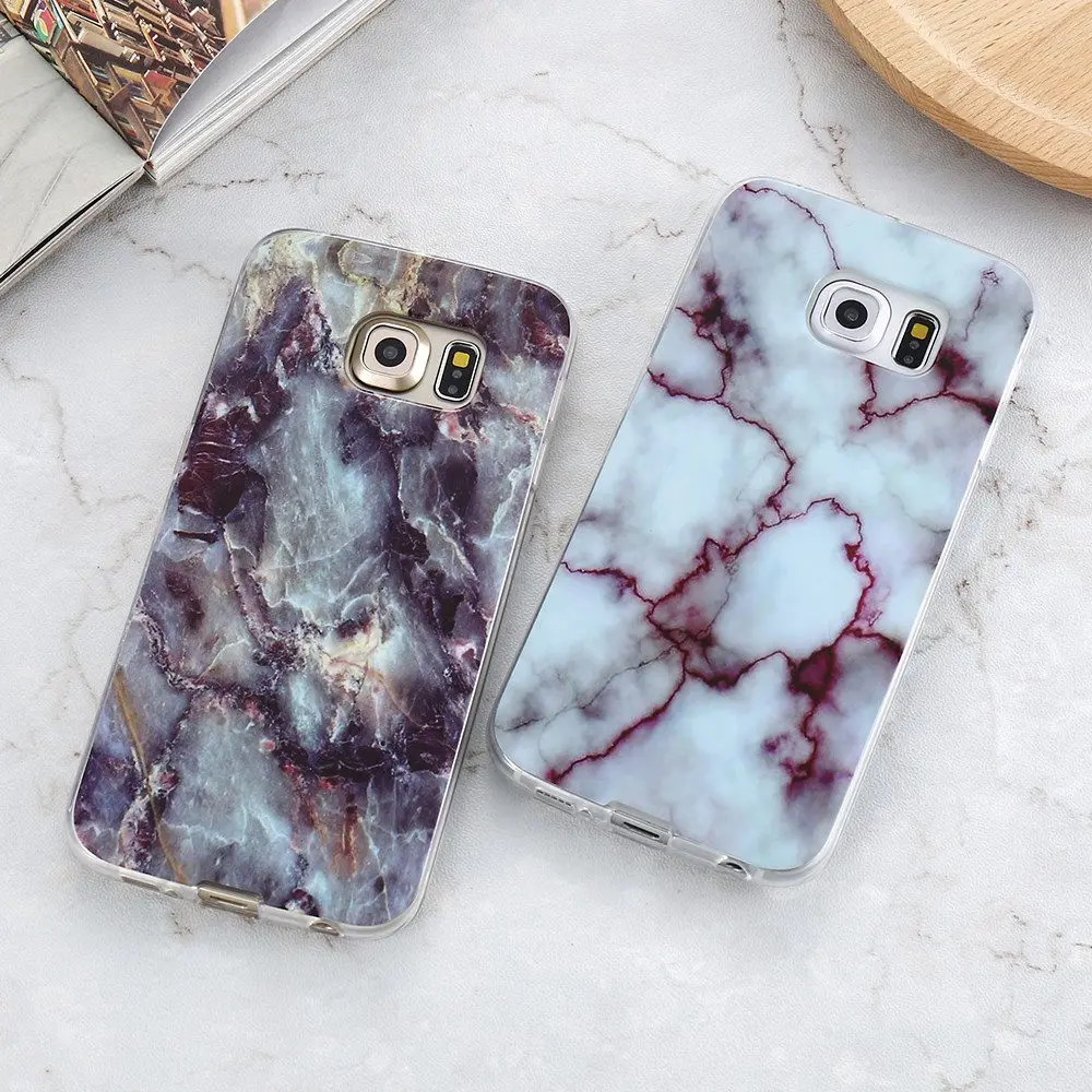 FLOVEME чехол с мраморной кожей для Samsung Galaxy S8 Plus S7 S6 Edge S4 мягкие силиконовые чехлы