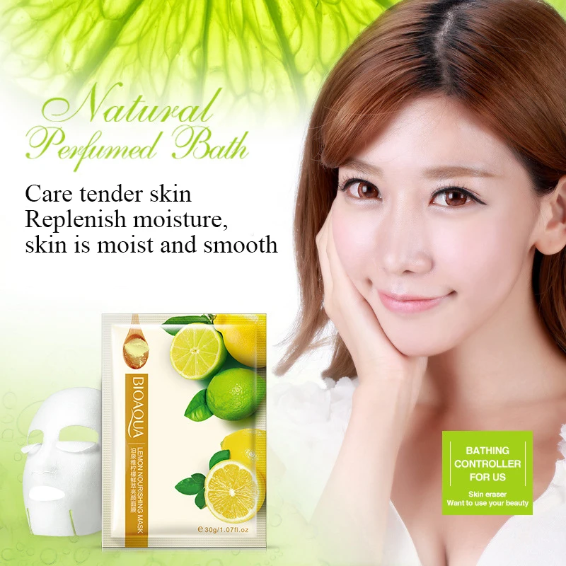 Face-Mask-lemon-cleansing-pore-facial-mask-sheet-Face-care-anti-aging-whitening-skin-care-treatment