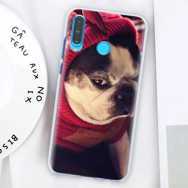 05 Французский Английский бульдог чехол для телефона для huawei P30 P30 Pro P9 P10 P20 Lite P Smart плюс вид 20 Жесткий задний Чехол бант - Цвет: 05