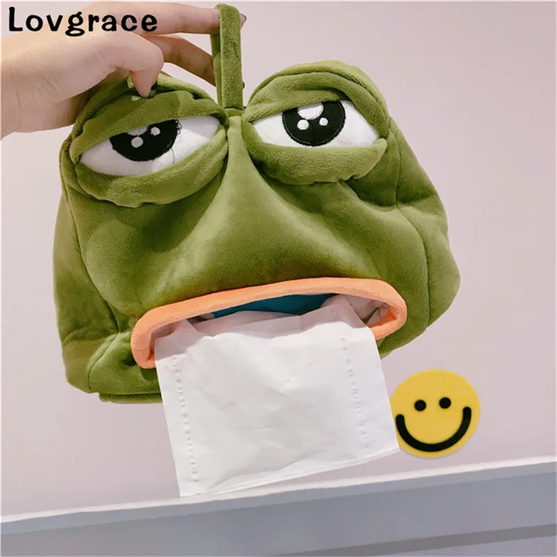 Милый мультфильм Sad Frog коробка для салфеток САД ОФИС ТУАЛЕТ декоративные салфетки бумажный контейнер держатель для салфеток подарок