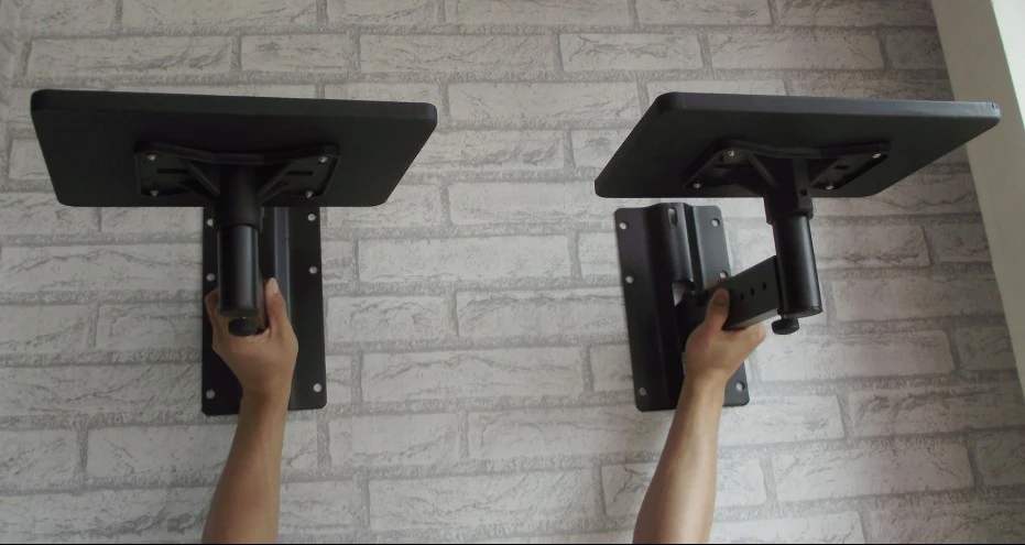 Full Motion Speaker Bracket Mount Heavy Duty Flexível Inclinação Rotação Suporte do Alto-falante com Bandeja Projetor Pcs Par