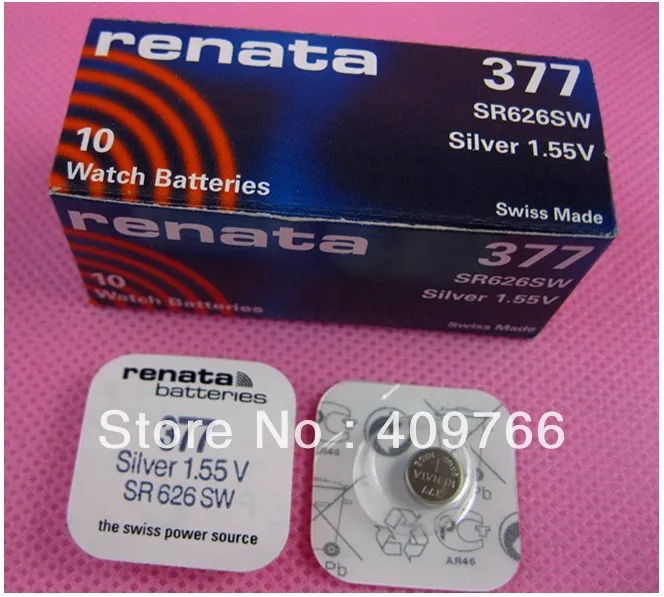 60 шт./лот оксид серебра Renata часы батарея 377 SR626SW 626 1 55 V % оригинальный бренд renata |