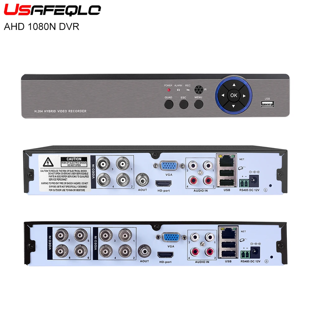 

USAFEQLO 8CH 2MP AHD DVR Digital Video Recorder for CCTV Security Camera Onvif Network 4/8/16 Channel AHD 1080N Email Alarm