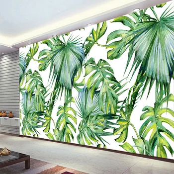 

Southeast Asia Tropical Rain Forest Fresh Green Banana Leaf Photo Wallpaper Restaurant Clubs KTV Modern Creative 3D Murals Decor