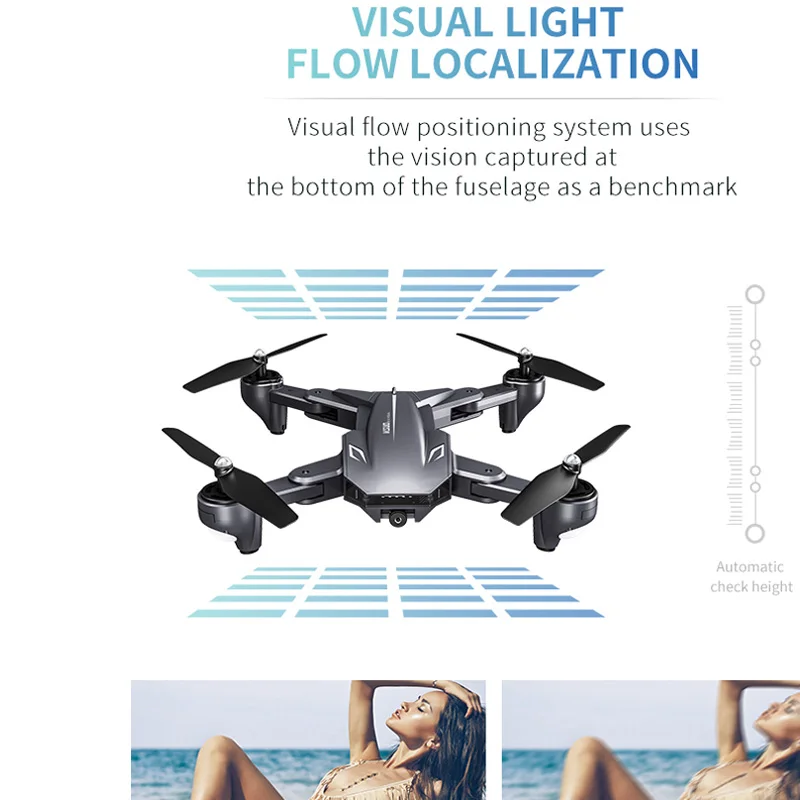 WiFi FPV RC Дрон 4K камера оптический поток 720P двойная Квадрокоптер складной селфи Visuo