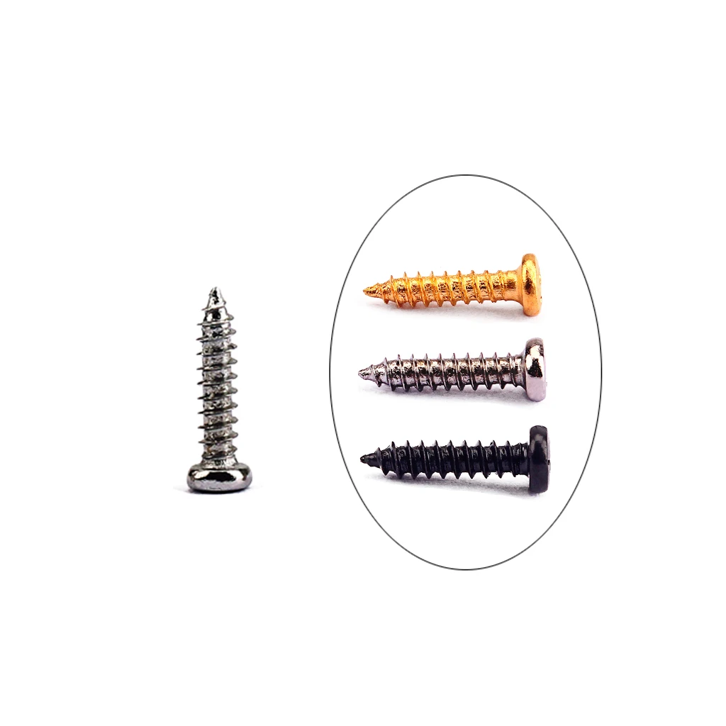 100 Pcs Iron Tuning Peg Tuner Mounting Screws for electric/acoustic Guitar Bass Ukulele Banjo Mandolin Parts M2.2