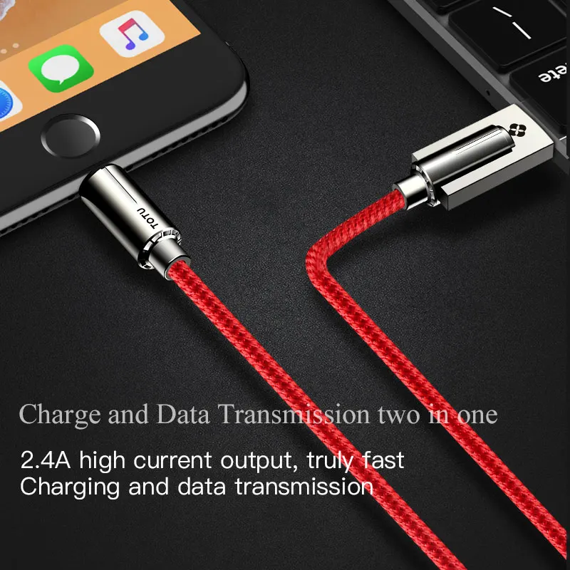 TOTU الزنك سبائك كابل يو اس بي ل فون X 8 7 6 سريع بيانات الشحن شاحن آيفون Xs ماكس XR باد سلك الحبل الهاتف المحمول كابل