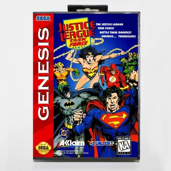 

16 bit Sega MD game Cartridge with Retail box - Justice League Task Force game cart for Megadrive for Genesis system