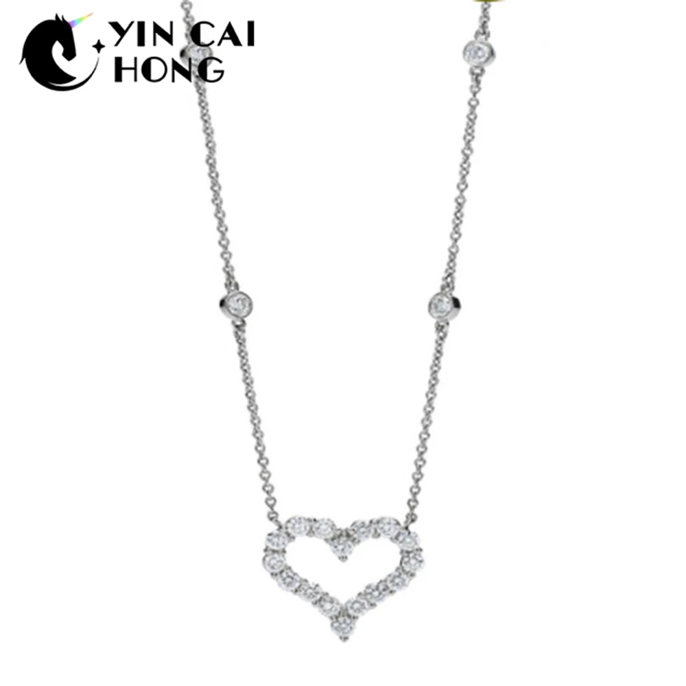 

NEW Charm 925 Sterling Silver Pave Zircon Pierced Love Fresh Women Clavicle Chain Original Jewelry Charming Gift Recommended