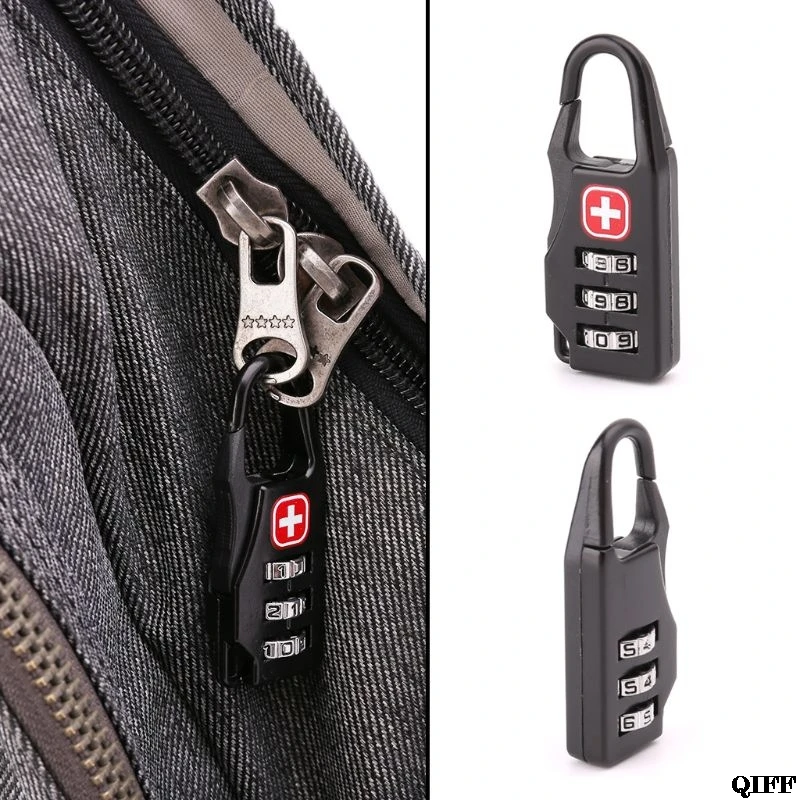 

Drop Ship Swiss Cross Symbol Combination Safe Code Mini Padlock Luggage Travel Number Lock May29