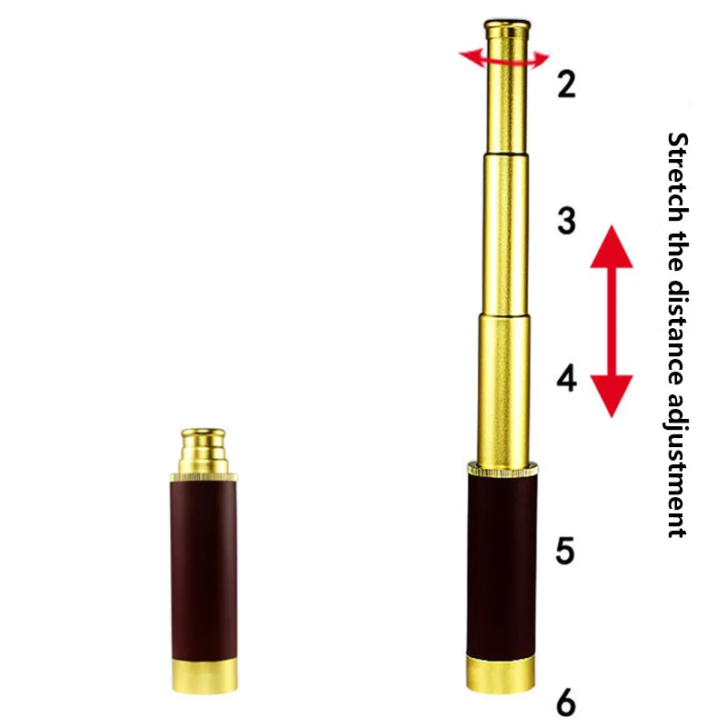 Ручной ретро пират 25x30 Мини Компактный Карманный Регулируемый раздвижной телескоп для путешествий на открытом воздухе Кемпинг Охота телескоп 1000 м