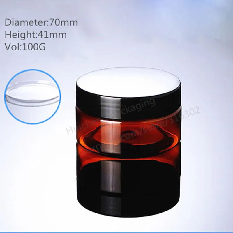 

20 x 100 Amber Plastic Jar With Lid Cosmetic jars Empty Cosmetic Containers Sample Containers Cream Jars Cosmetic Packaging