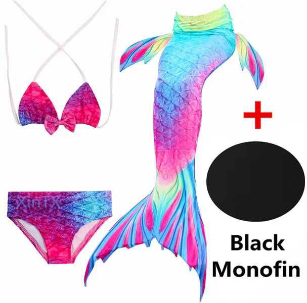 

2018 Children Swimming Mermaid Tails With Monofin Fin Cosplay Costume Girls Kids Swimsuit Ariel Swimmable Mermaid Tail for Swimm