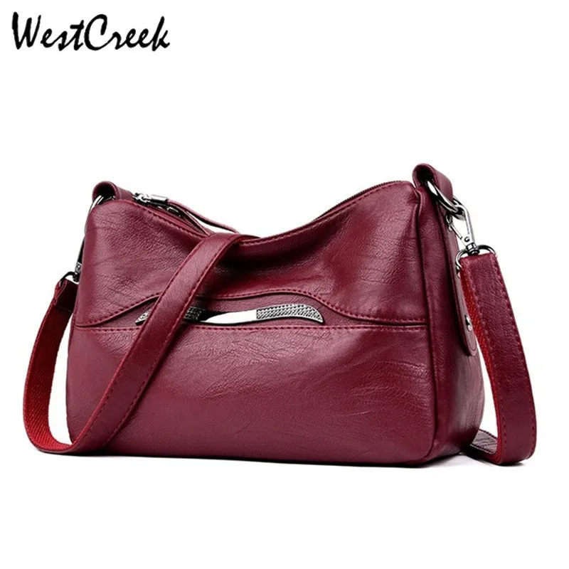 

WESTCREEK Brand Female Messenger Bag for Women Leather Shoulder Bag Ladies Luxury Designer High Guality Crossbody Bags